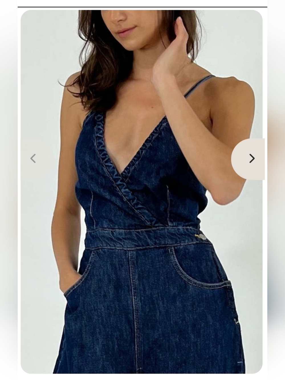 ETICA KAAN BIRDIE HALTER Denim JUMPSUIT Medium NWT - Picture 11 of 12